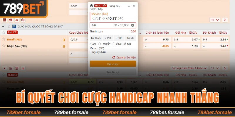 Bí quyết chơi cược handicap nhanh thắng