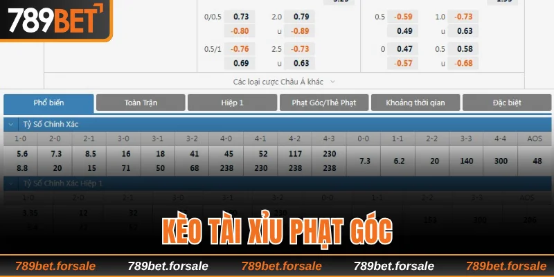 Kèo tài xỉu phạt góc