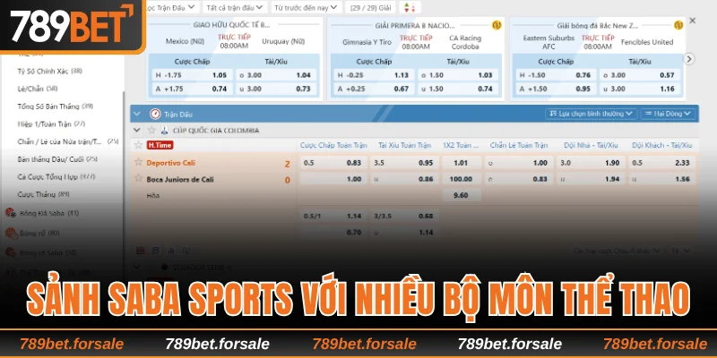 Sảnh Saba Sports với nhiều bộ môn thể thao nổi bật